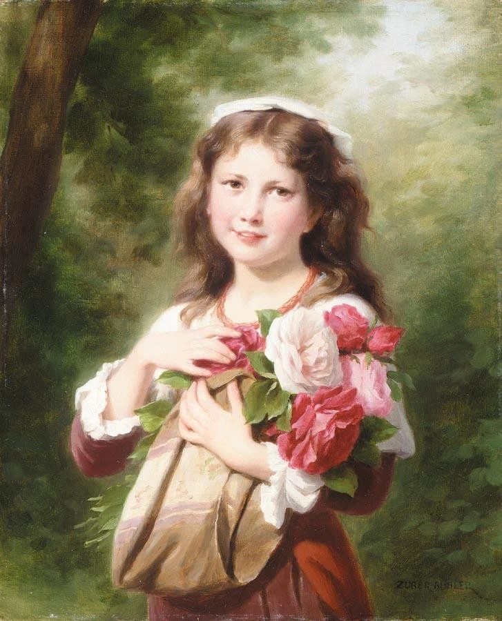 Giovane ragazza con rose
